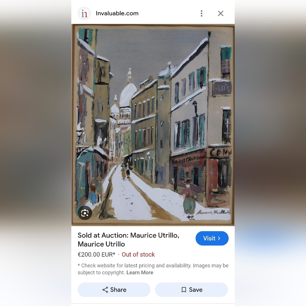 Maurice Utrillo - La Rue Saint-Rustique Vintage Color Art Lithograph